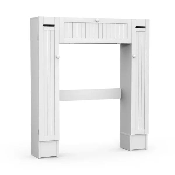 Topbuy Wooden Cabinet Bathroom Spacesaver Over the Toilet Storage Cabinet W/ Drop Door White