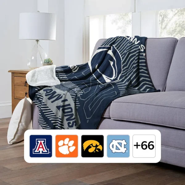 Officially Licensed NCAA Cloud Throw Blanket with Sherpa Back, 60" x 70" (Penn State Nittany Lions)
