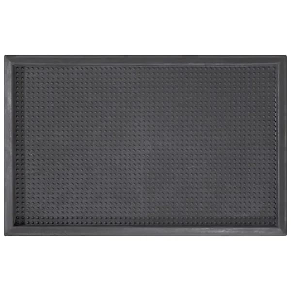 Ottomanson Easy Clean, Waterproof Non-Slip Doormat Indoor/Outdoor Boot Tray, 18" x 28", Black