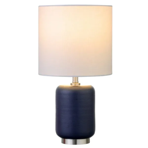 Gracie Ceramic Table Lamp Base Color: Matte Navy/Brushed Nickel
