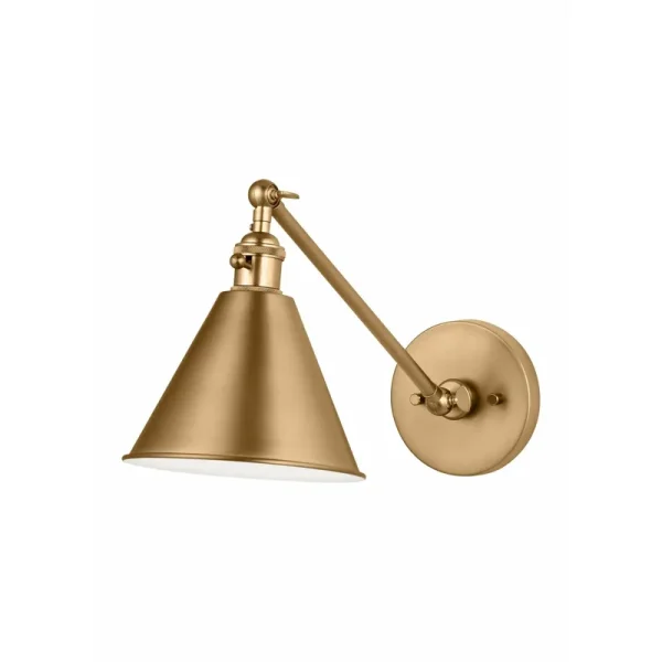 Salem 1 Light Single Arm Wall Sconce - Satin Brass