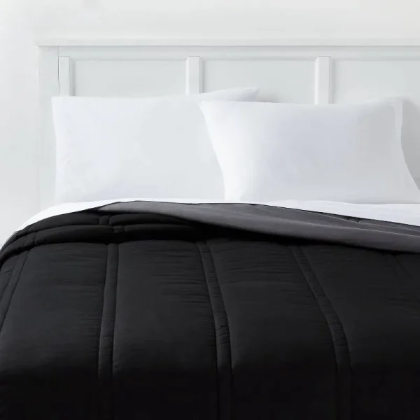 King Lofty Microfiber Comforter Black - Room Essentials