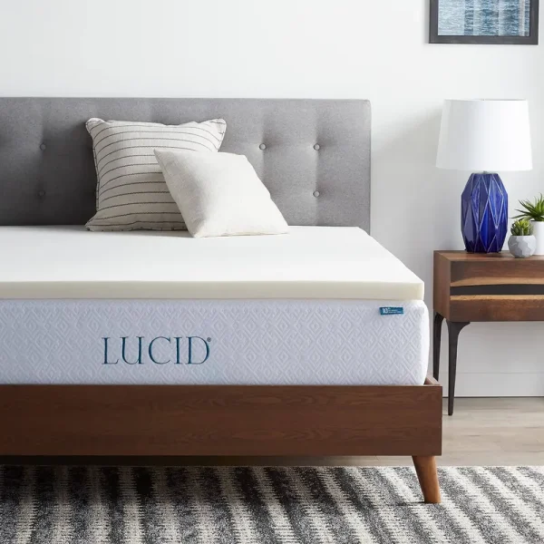 LUCID 2" Traditional Ventilated Foam Mattress Topper, Queen