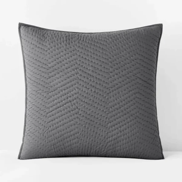 The Company Store Company Cotton Graphite Solid Euro Sham Grey
