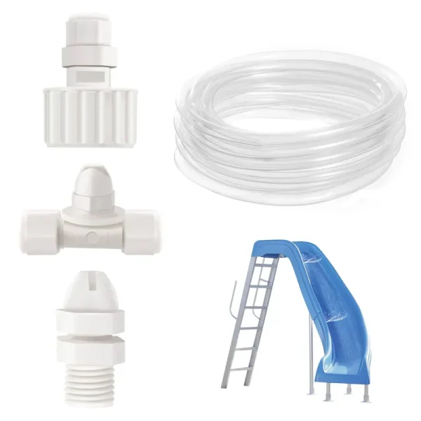 Tvwen Pool Slide Water Tubing Kit Spray Hose Kit/Parts for Inground Pool Slide Swimming Pool Slide Water Sprayer