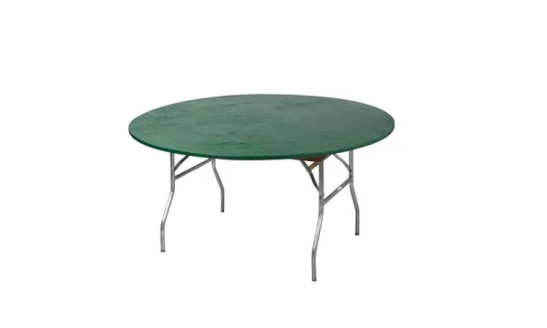 Kwik-Covers 60" Round Fitted Plastic Table Covers, 5 Pack (Hunter Green)