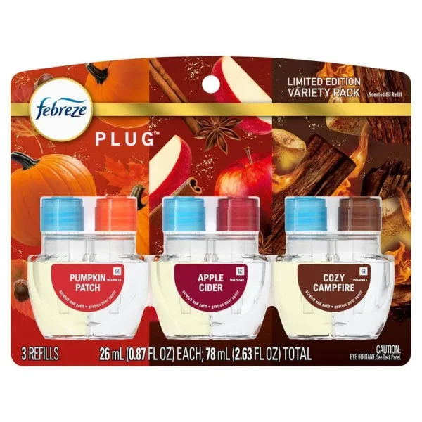 Febreze Plug Air Freshener, Variety Pack, Oil Refills - 3 ct