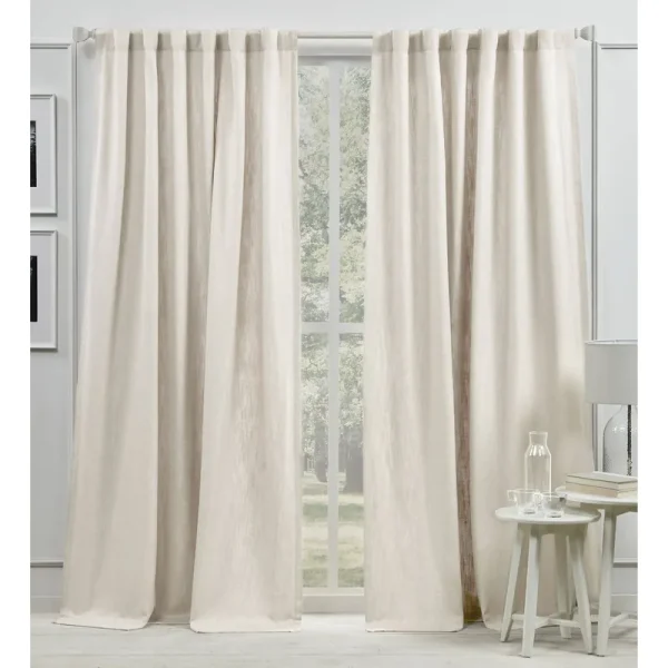 Lauren Ralph Lauren Vienna Light Filtering Back Tab Rod Pocket Curtain Panel - 54x84 - Linen