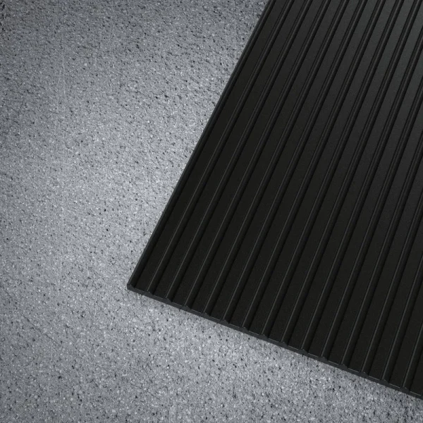 WorkForce Black 36 in. x 8 ft. Vinyl Round Rib Commercial Floor Mat