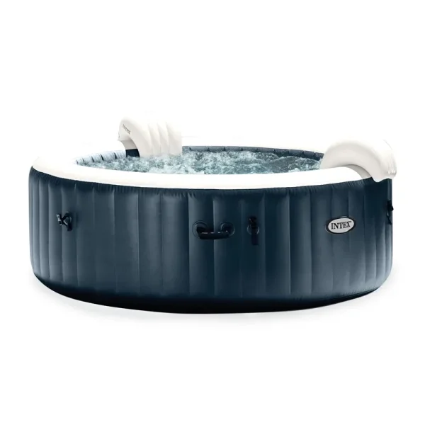 Intex Purespa Plus 6 Person Inflatable Round Hot Tub with 170 Airjets, Blue