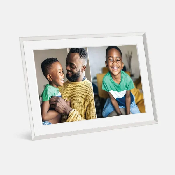 Aura Frames Digital Photo Frame, Cooper Clay, White