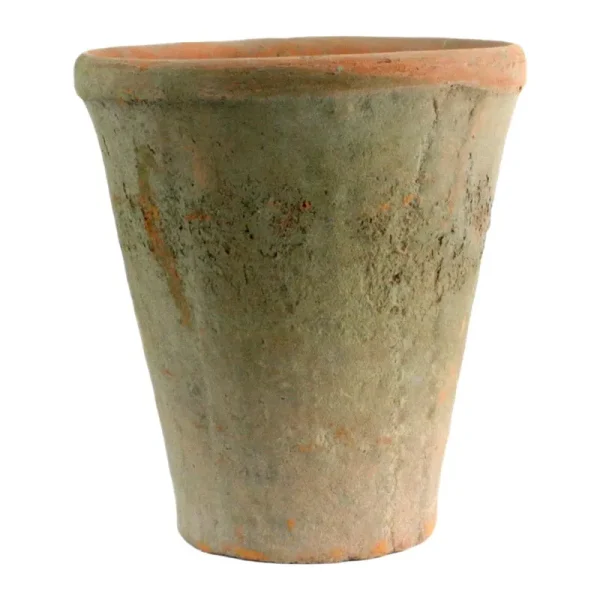 HomArt Rustic Terra Cotta Rose Pot, Large, Antique Red