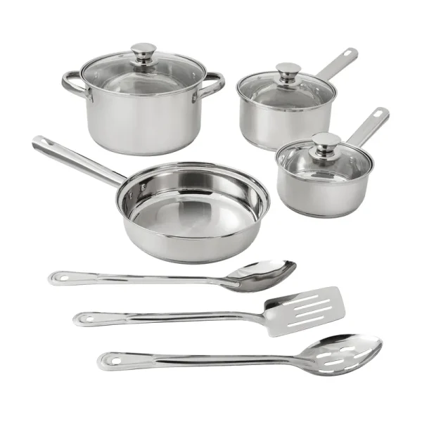 Mainstays 10-Piece Cookware Set, Stainless Steel
