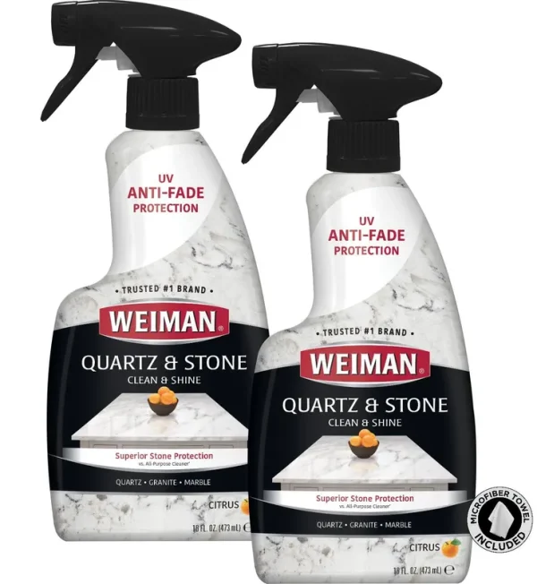 Weiman Quartz Countertop Cleaner and Polish (2 Pack) Clean and Shine Your Quartz Countertops Islands and Stone Surfaces with Ultra Violet Protection