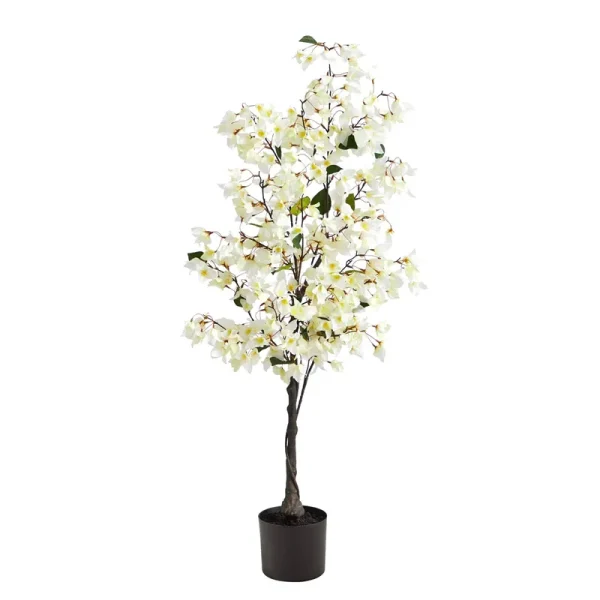 Nearly Natural 4-ft. Bougainvillea Artificial Tree, White