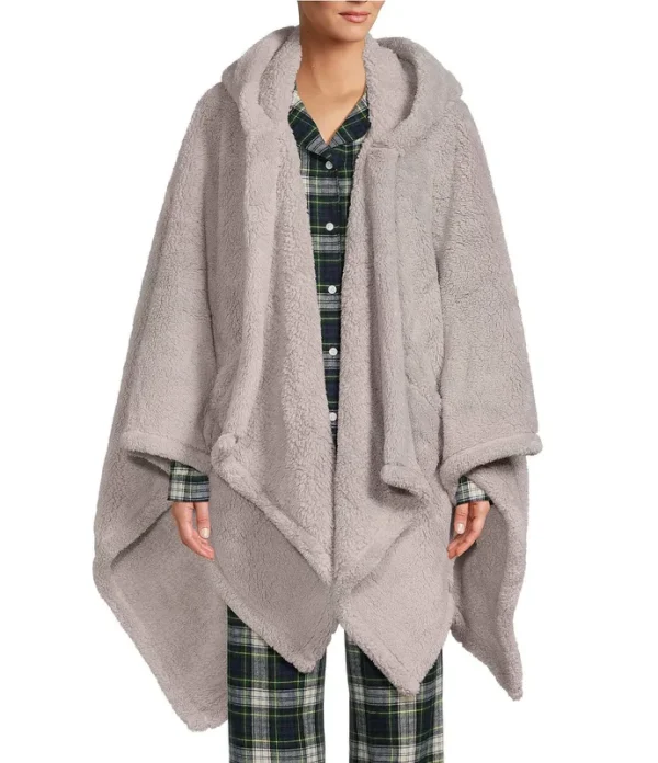 L.L.Bean Cozy Sherpa Wearable Throw Sheets Bedding Gray : One Size