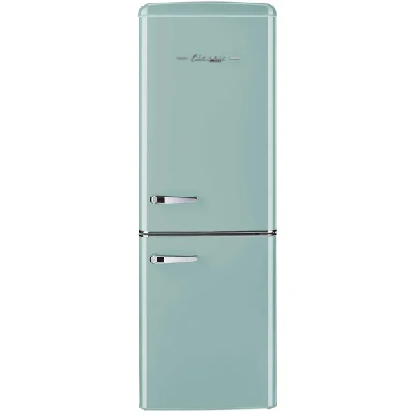 Unique Classic Retro 21.6 in. 7 Cu. ft. Retro Bottom Freezer Refrigerator in Ocean Mist Turquoise, Energy Star