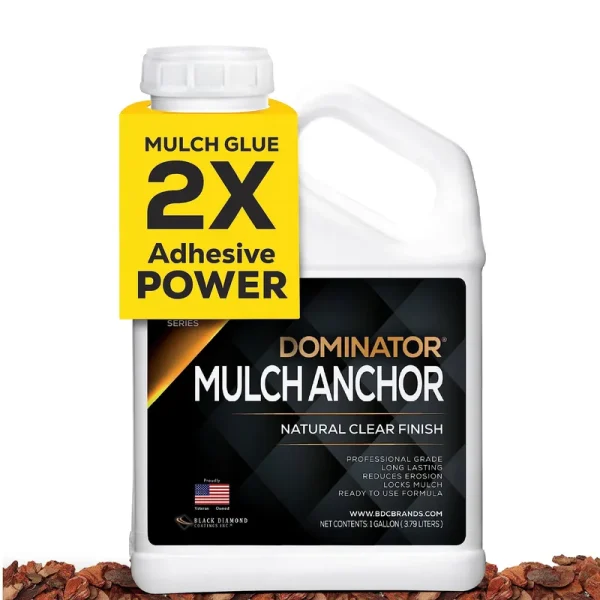 Dominator 1 Gallon Mulch Anchor - Locks Mulch, Ready to Use Adhesive, Long Lasting