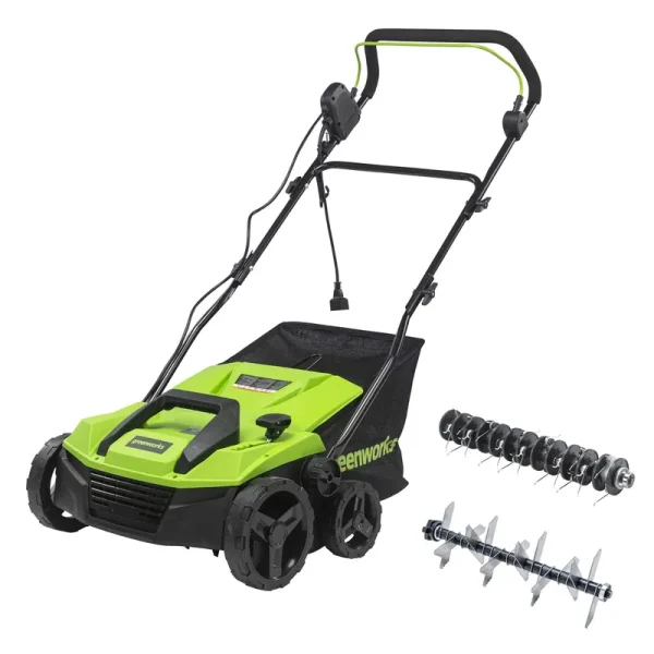 Greenworks 13 Amp 14 inch Corded Dethatcher / Scarifier, Dt13b00