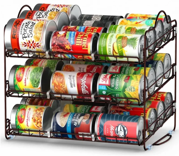 Utopia Kitchen - Metal Storage Rack, Can Organizer 16.5 x 12.5 x 13.5 inch, Stackable Can Organizer Holds Upto 36 Cans for Kitchen Cabinet or Pantry