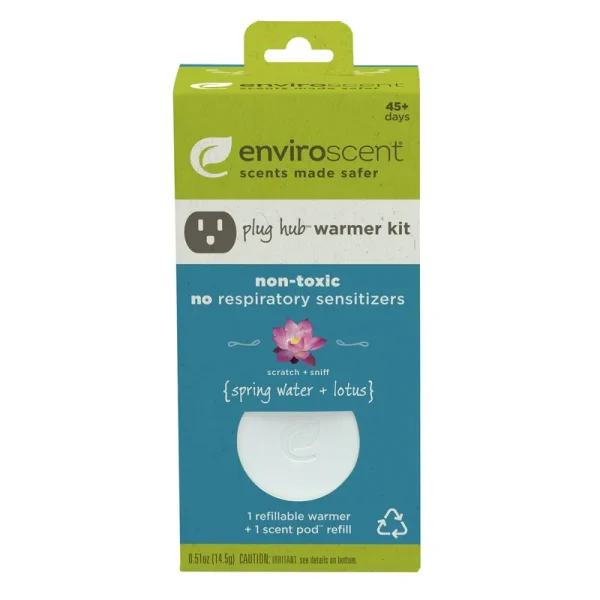 Enviroscent Plug Hub Warmer Kit, Spring Water + Lotus