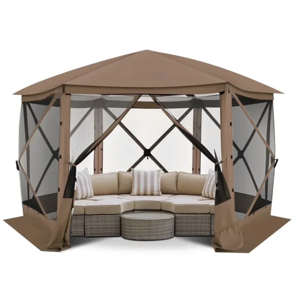 SANOPY 12x12 Pop up Gazebo Screen Tent Screen House for Camping, Starry Sky Gazebo with Removable Roof, Outdoor Screened Gazebo without Sidewalls, Portable Hub Tent with Carry Bag and Ground Stakes
