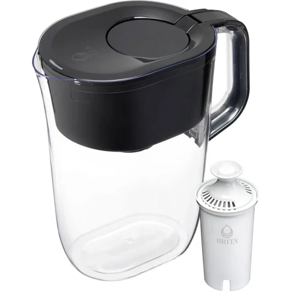 Brita Tahoe 10-Cup Large Water Filter Pitcher in Black with 1 Standard Filter
