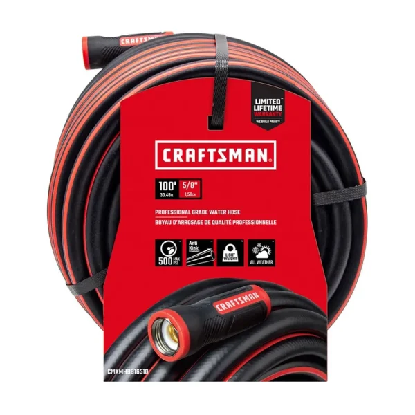 Craftsman 5/8 in. D x 100 ft. L Heavy Duty Professional Grade Garden Hose