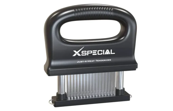 XSpecial Deluxe Meat Tenderizer Tool | Easy to Use & Clean | 48 Blade Stainless Steel | Handle & Detachable Bottom Design - No More Hammer or