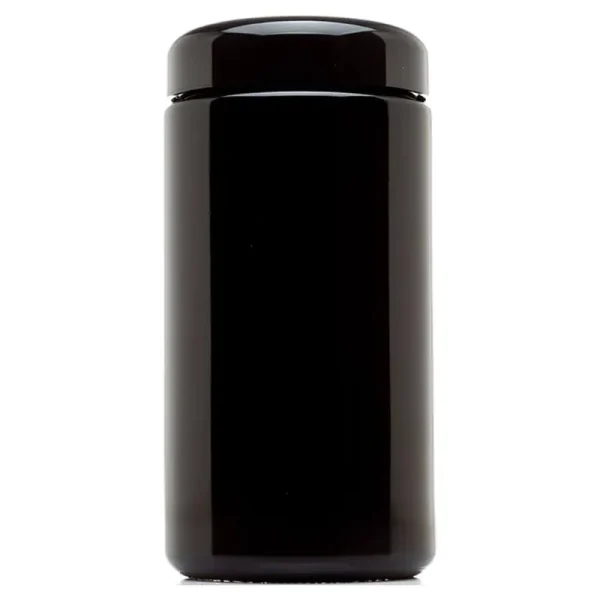 Infinity Jars 500 ml (17 fl oz) Tall Large Black Ultraviolet Glass Wide Mouth Screw Top Jar