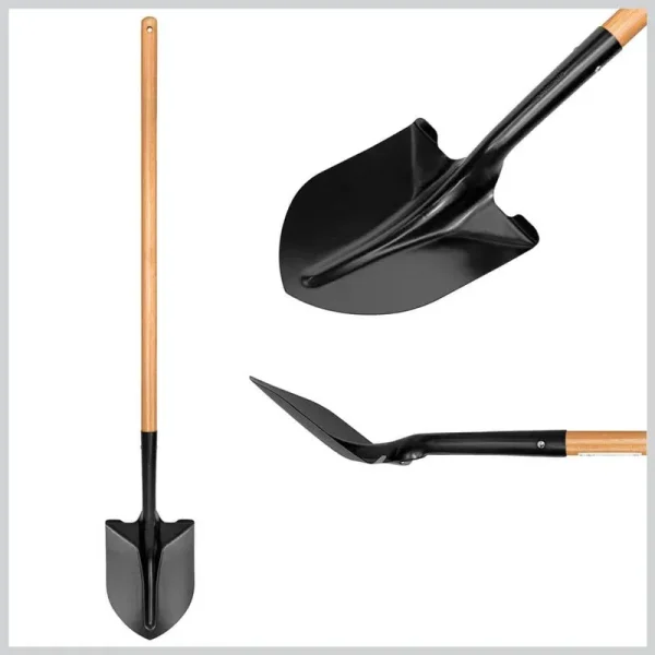 Private Brand Unbranded 43.3 in. L Wood Handle Digging Carbon Steel Shovel