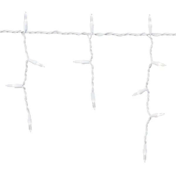 500-Count Cool White LED Icicle Christmas Lights with White Wire, 52.3