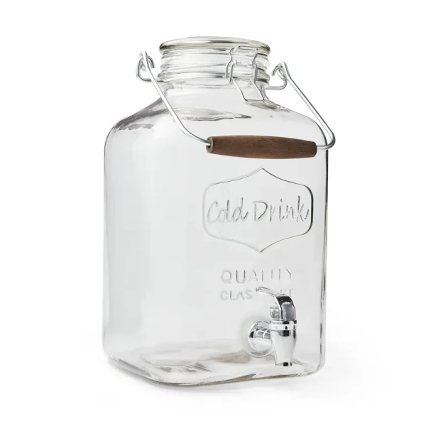 Better Homes & Gardens 2 Gallon Glass Beverage Dispenser with Glass Clamp Lid