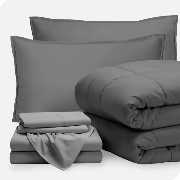 Bare Home Bed-in-a-Bag 7 Piece Comforter & Sheet Set - Queen - Goose Down Alternative - Ultra-Soft 1800 Premium - Hypoallergenic - Breathable Bedding