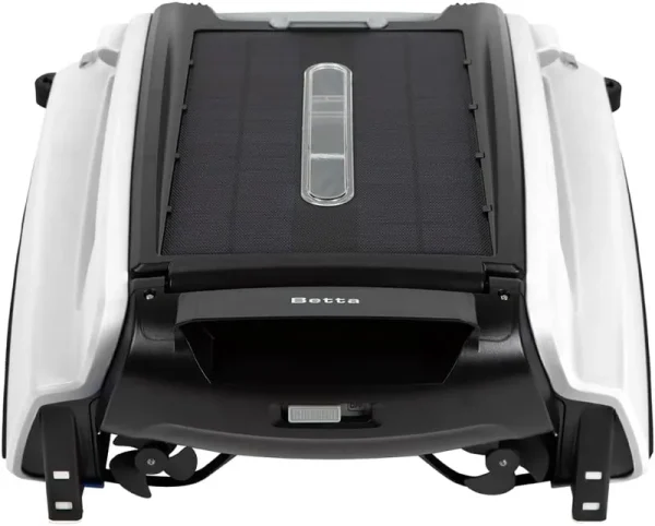 Betta SE Solar Powered Automatic Robotic Pool Surface Skimmer Cleaner with 30-Hour Continuous Cleaning Battery Power and Re-Engineered Twin Salt Chlorine Tolerant Motors (Blue)