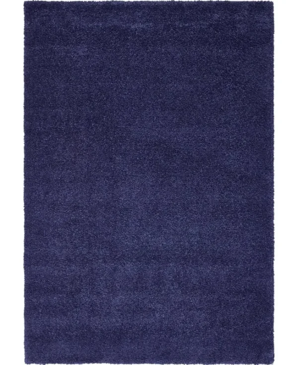 Unique Loom Solid Calabasas Solo Area Rug - 5' x 7'7" - Navy Blue