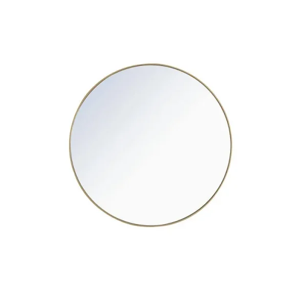 Large Round Brass Modern Mirror (48 in. H x 48 in. W)