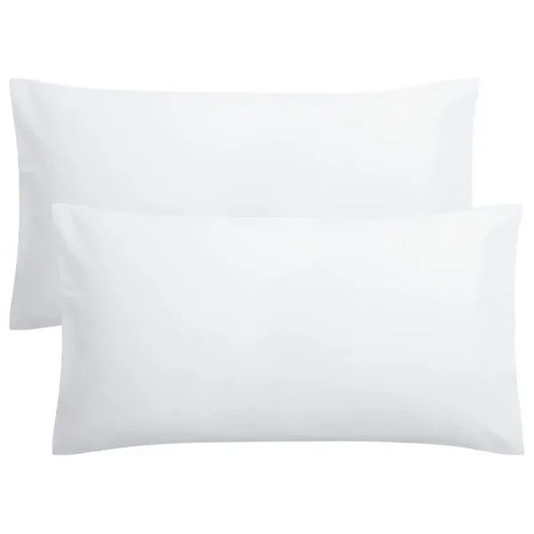 FLXXIE 2 Pack 100% Brushed 1800 Microfiber Plain King Pillowcases, Wrinkle and Stain Resistant, Soft and Cozy Envelope Closure Bed Pillow Cases, Whit