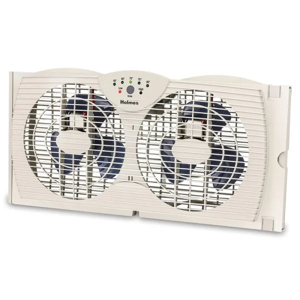 Holmes Dual Blade Digital Window Fan with Programmable Thermostat Control