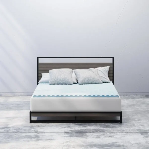 Zinus 4 inch Swirl Gel Cooling Memory Foam Mattress Topper, Full