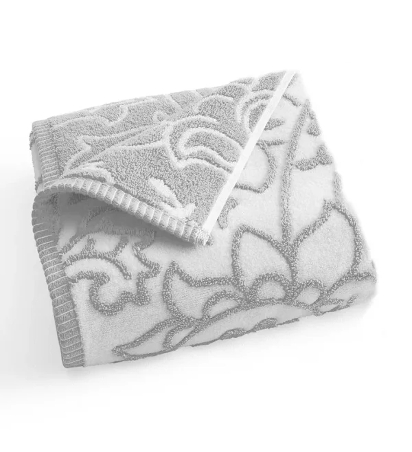 Better Homes & Gardens Sheared Paisley Hand Towel, Soft Silver, White