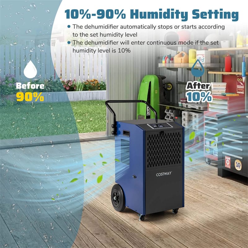 Eletriclife 154 Pints Commercial Dehumidifier with Pump & Drain Hose for Basement, Warehouse