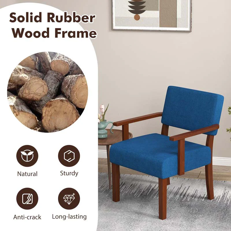 Eletriclife Linen Accent Chair Living Room Chair with Soft Padded Seat and Backrest