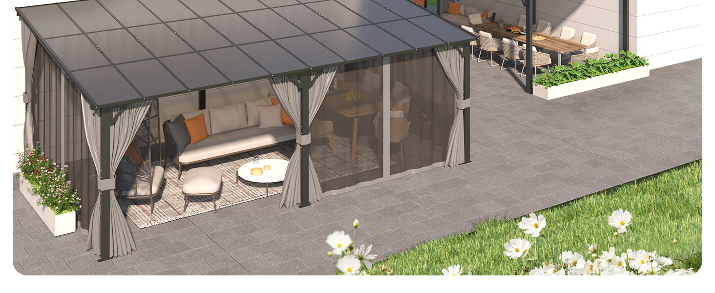 gazebo with mosquito netting
