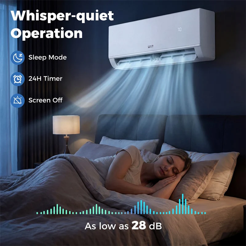 Eletriclife Blast Pro 12000 BTU Wifi Enabled Mini Split Air Conditioner & Heater 20 SEER2 208/230V Energy Efficient Inverter Ductless AC
