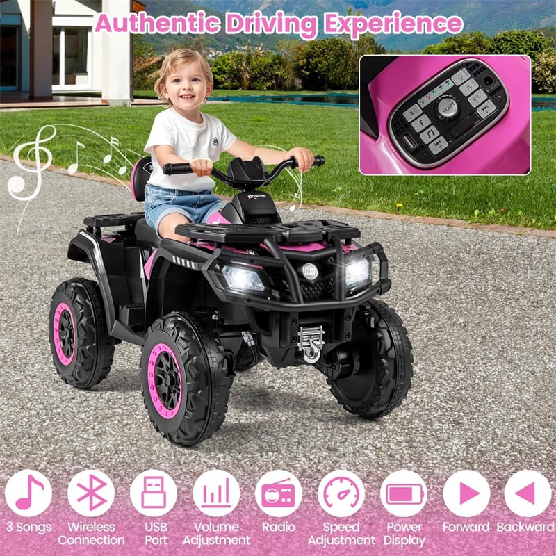 Eletriclife 24V 2-Seater Kids ATV Electric Four Wheeler Quad Ride On Toy for Ages 3-8