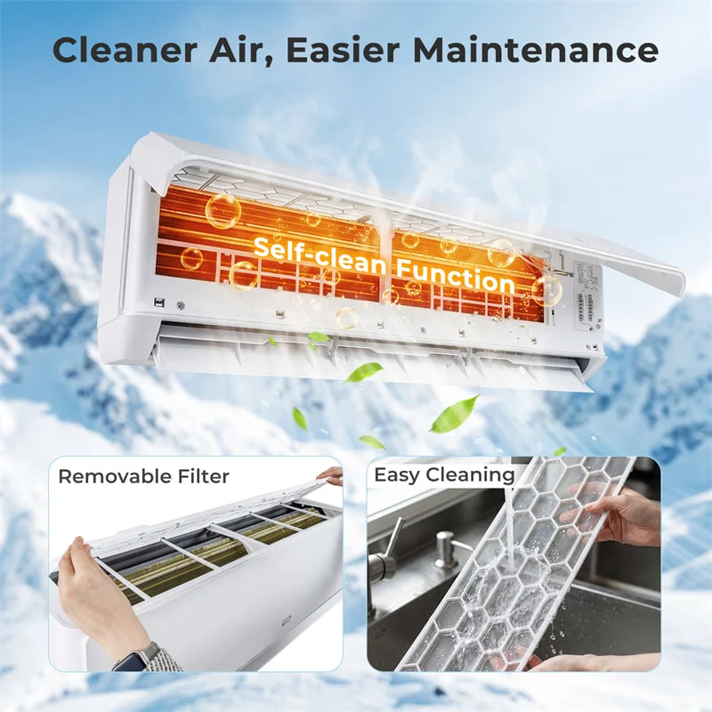 Eletriclife X-Pro 35000 BTU 4 Zone WiFi Mini Split Air Conditioner 22.5 SEER2 Energy Star Inverter Ductless AC & Heat Pump System