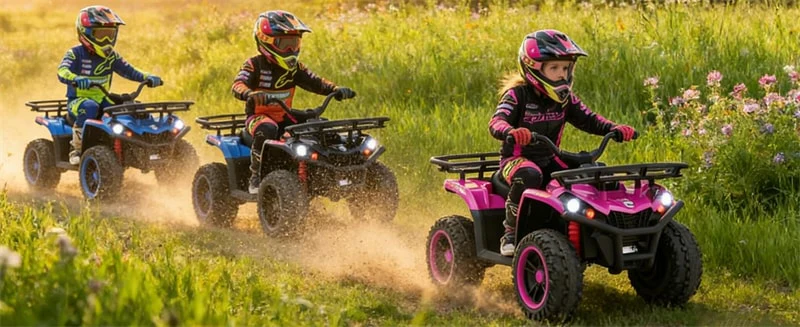Eletriclife 24V Kids ATV Ride On Quad Electric 4 Wheeler Toy with LED Headlights & Storage