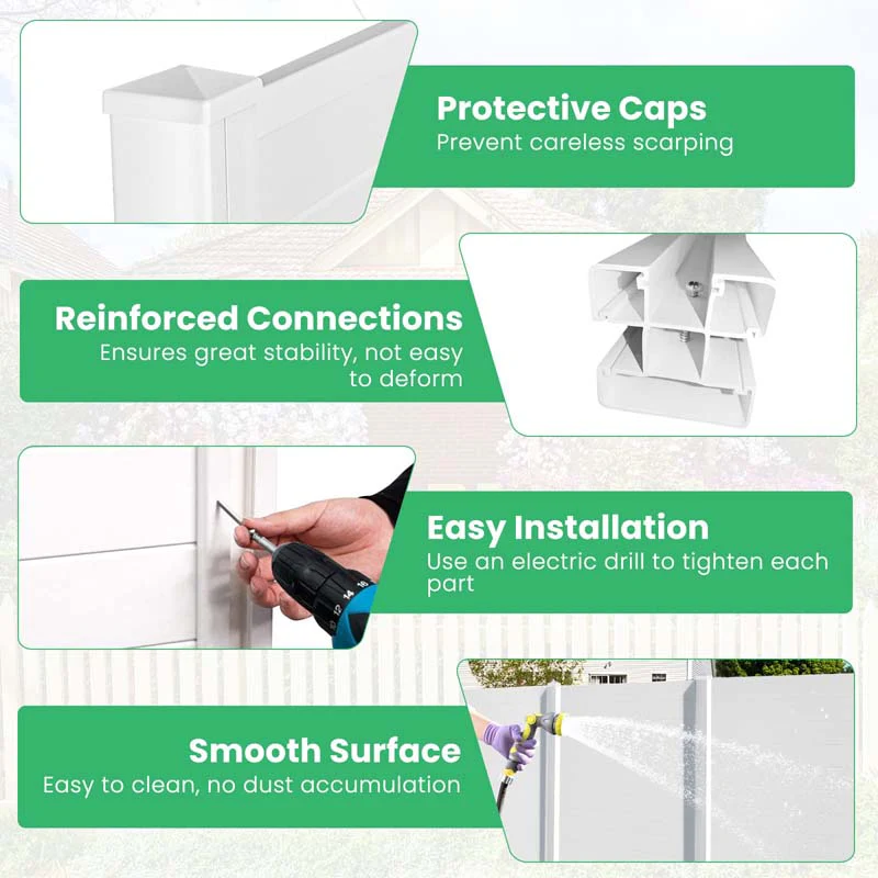 Eletriclife Outdoor Privacy Screen 2/4 Panels 48"H No-Dig Decorative Air Conditioner Fence & Trash Can Enclosure