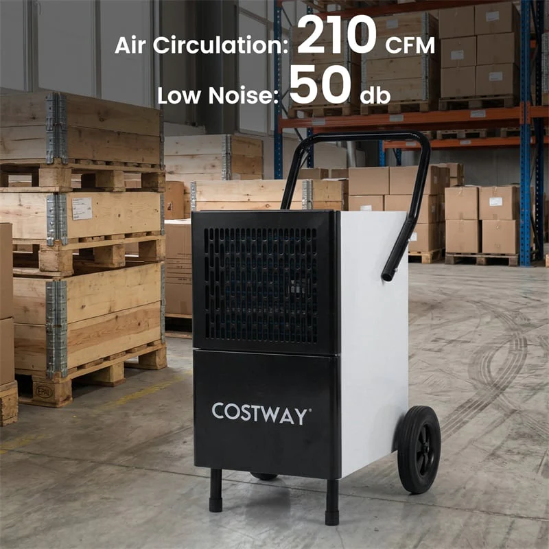 Eletriclife 189 Pints Commercial Dehumidifier 7,500 Sq.Ft Portable Industrial Unit with Pump for Basement